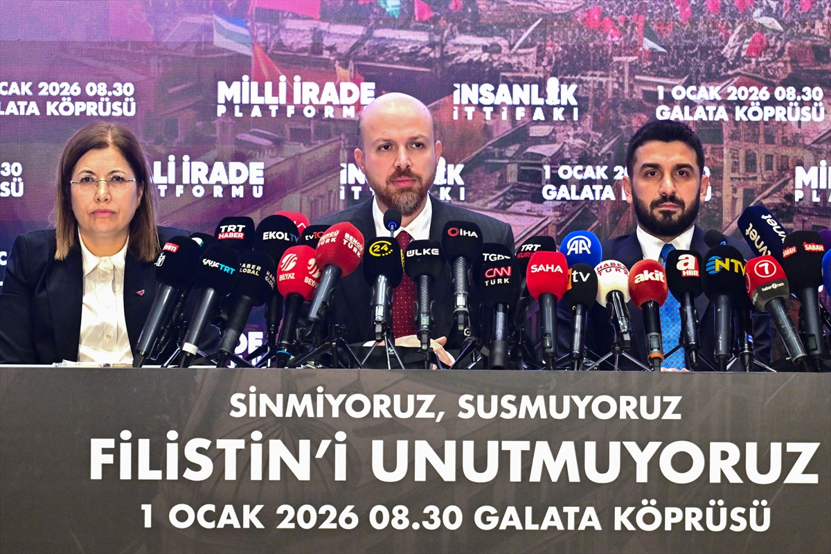 Galata Köprüsü'nde 1 Ocak'ta düzenlenecek Filistin eylemi için ortak çağrı