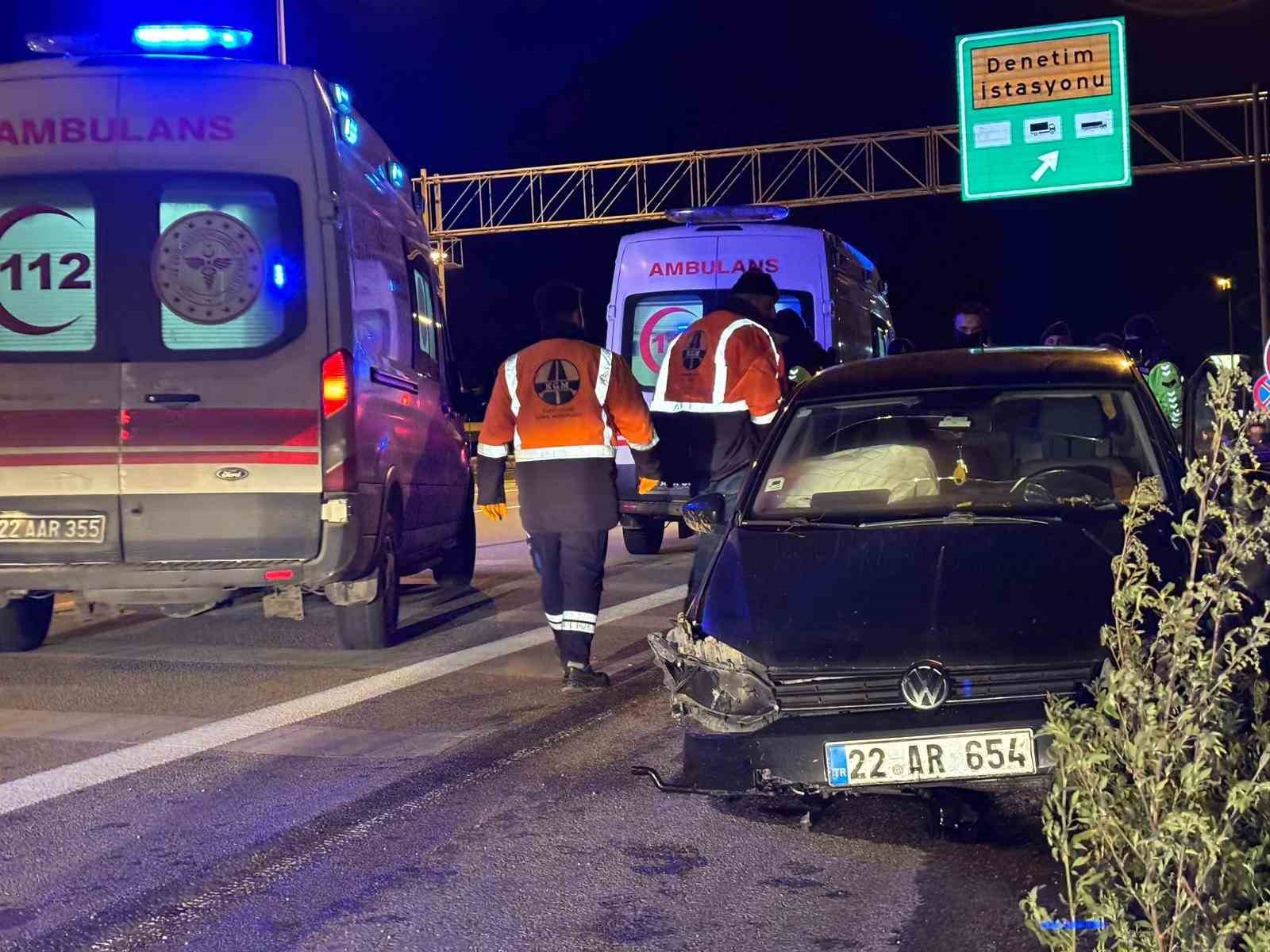 Edirne’de ters yöne giren alkollü sürücü kaza yaptı: 2 yaralı
