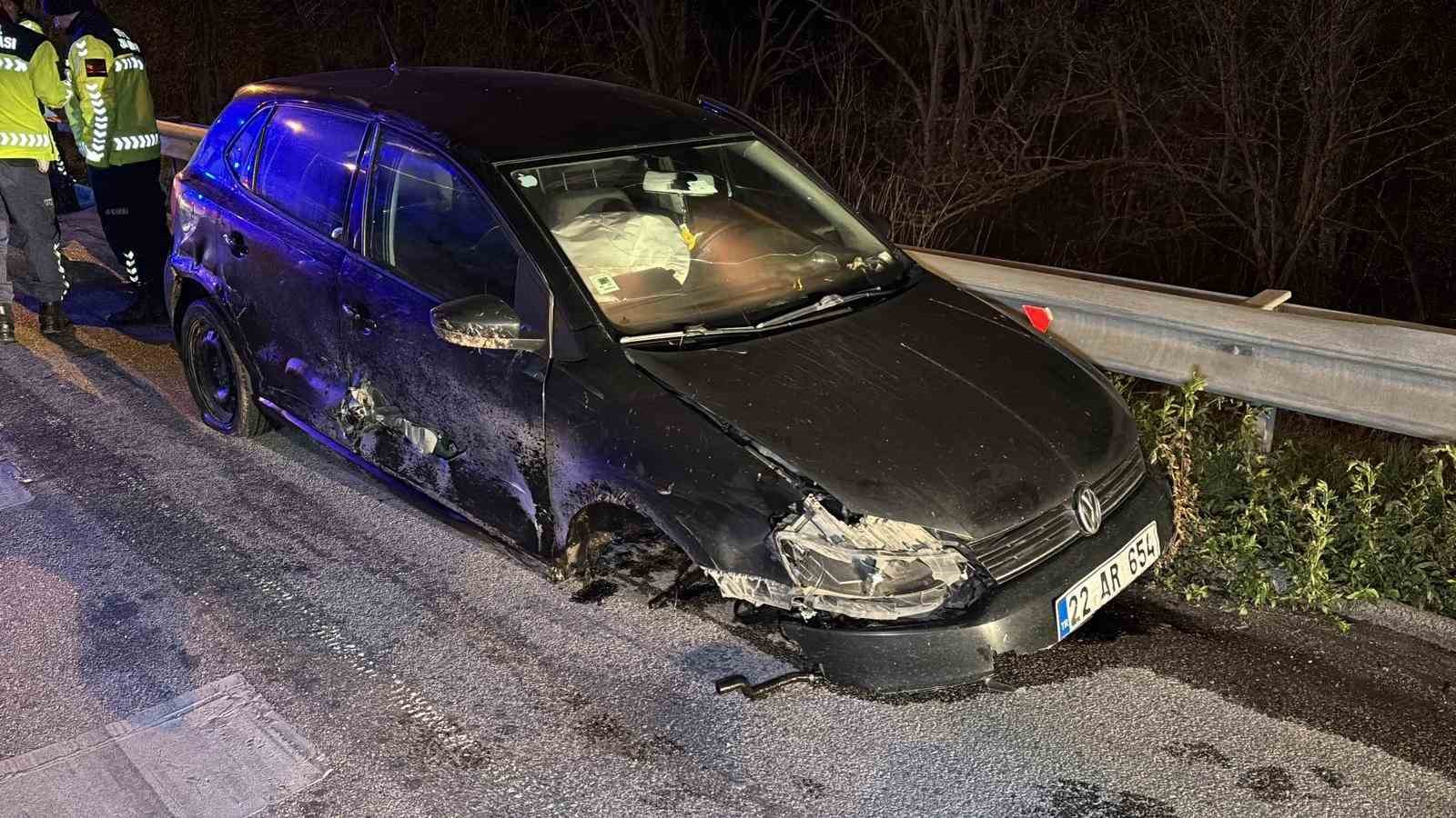 Edirne’de ters yöne giren alkollü sürücü kaza yaptı: 2 yaralı
