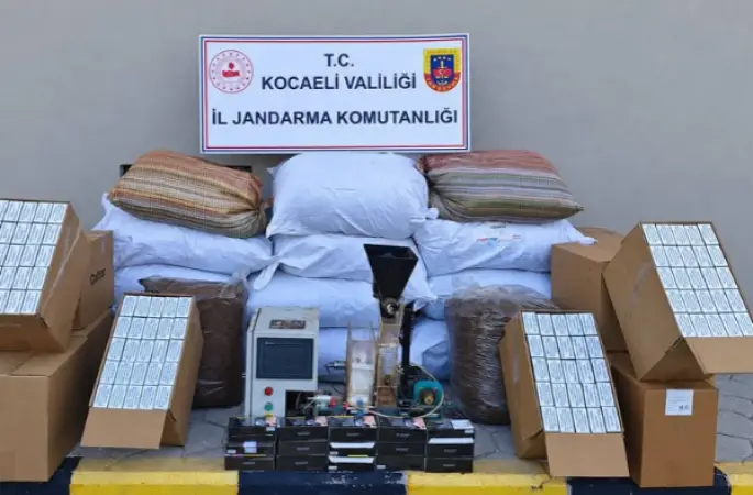 Kocaeli'de 1 milyon TL değerinde kaçak tütün ve makaron ele geçirildi