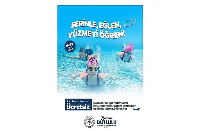 Manisa'da Çocuklar Hem Serinleyecek Hem Yüzme Öğrenecek