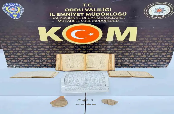 Ordu’da tarihi eser olduğu değerlendirilen ürünler ele geçirildi
