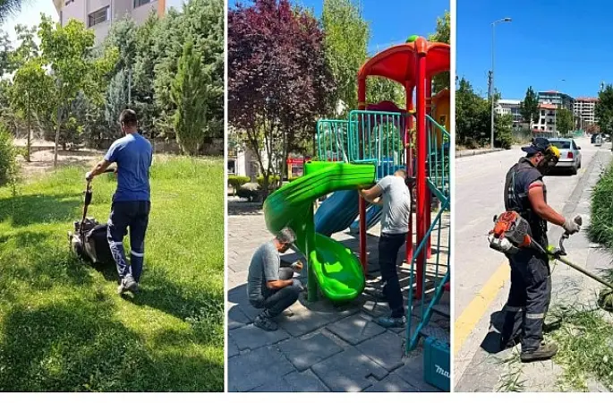 Park ve Bahçelerde Bakım Çalışmaları Sürüyor